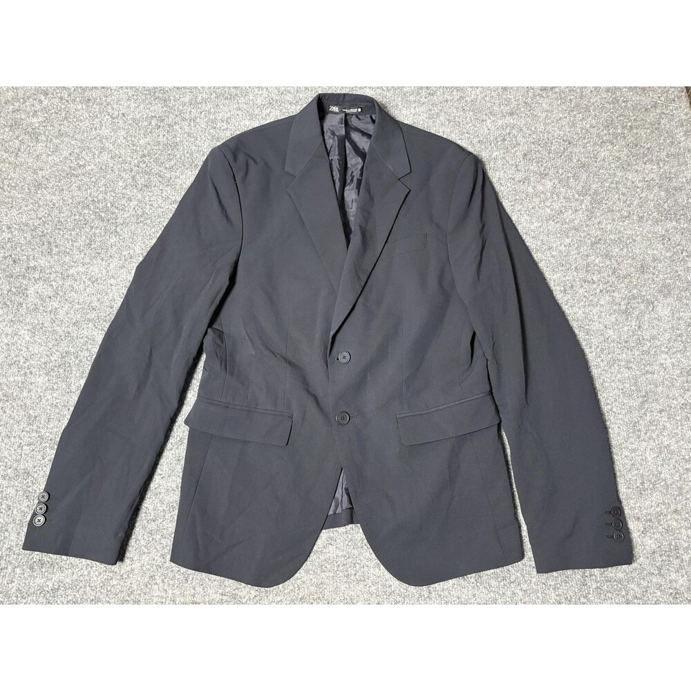 Zara Blazer Mens 36 US Black Slim Fit Stretch Suit Jacket Turkey Business Formal